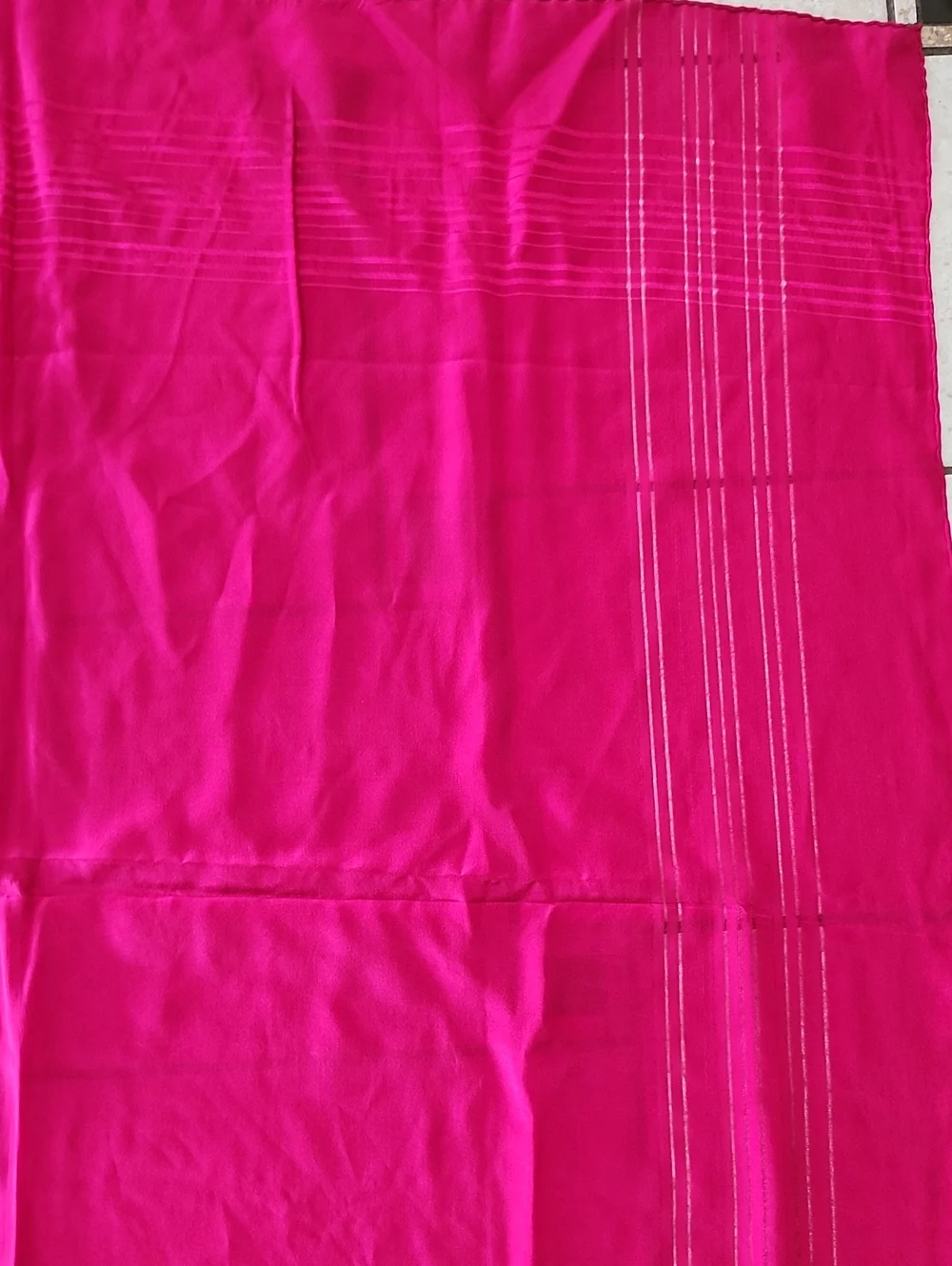 Vibrant Fuchsia Square Silk Scarf With